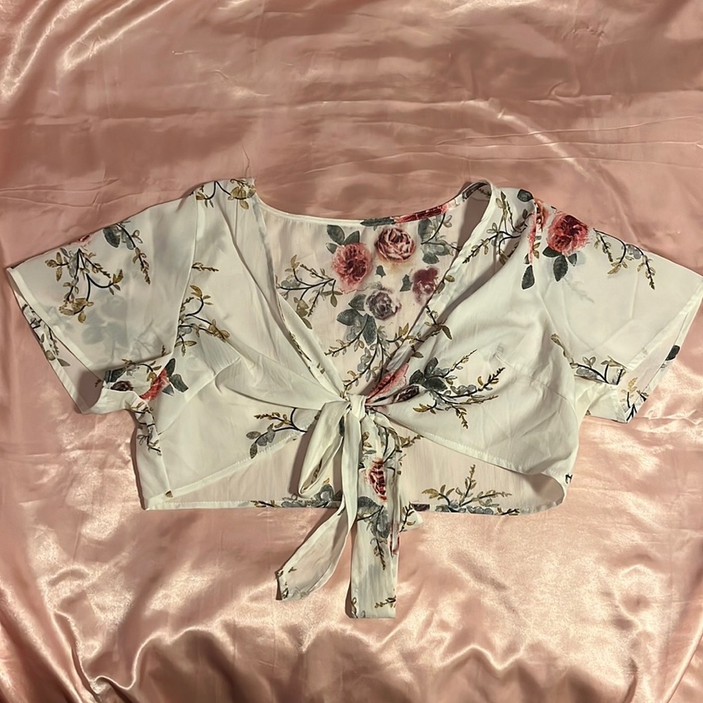 Floral Tie Crop Top